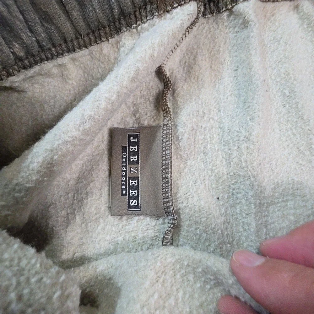 Jerzees Outdoors Sweatpants Mens XL Brown Camo Fleece Elastic Waist Hunting